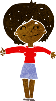 cartoon woman giving thumbs up sign png