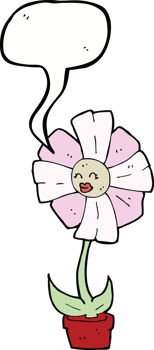 cartoon flower with speech bubble png