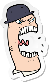 sticker of a carton angry man png