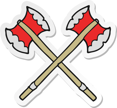 sticker of a cartoon axes png