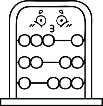 line drawing cartoon of a abacus png