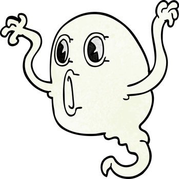 spooky cartoon doodle ghost png