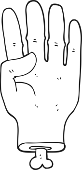 drawn black and white cartoon hand png