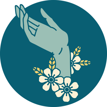 iconic tattoo style image of a hand png
