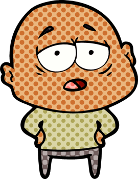 cartoon tired bald man png