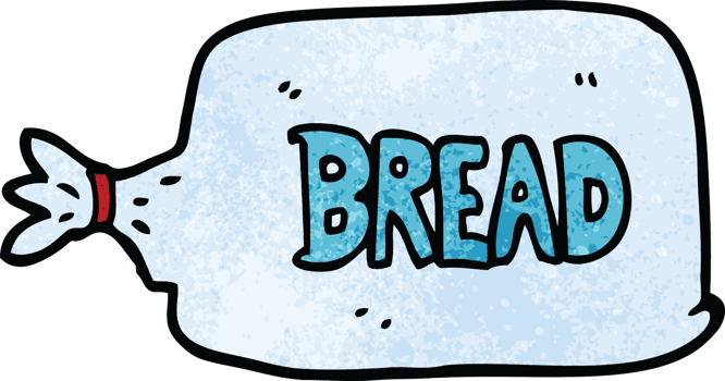 cartoon doodle bread in bag png