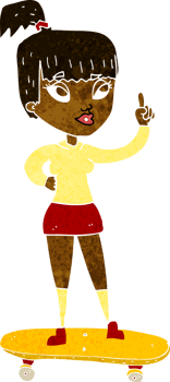 cartoon skater girl png