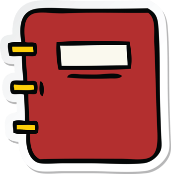 sticker of a cute cartoon note book png