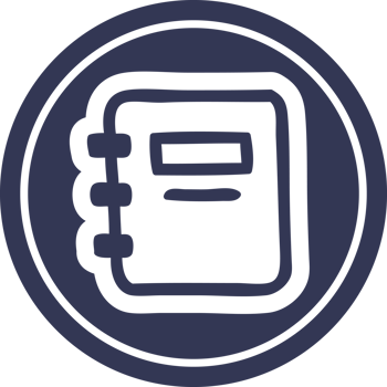 note book circular icon symbol png