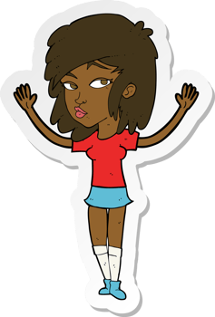 sticker of a cartoon pretty girl png