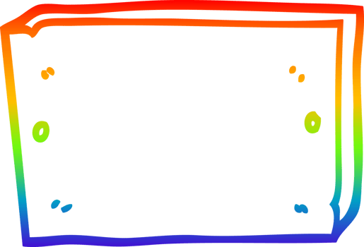 rainbow gradient line drawing of a cartoon sign png