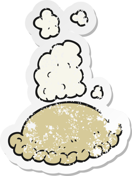 retro distressed sticker of a cartoon baked pasty png