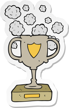 sticker of a cartoon old trophy png