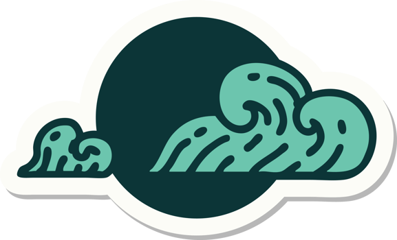 sticker of tattoo in traditional style of clouds png
