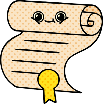 comic book style cartoon of a contract png