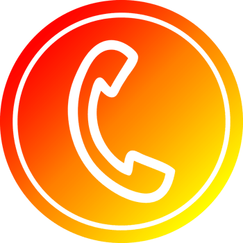 telephone handset circular icon with warm gradient finish png