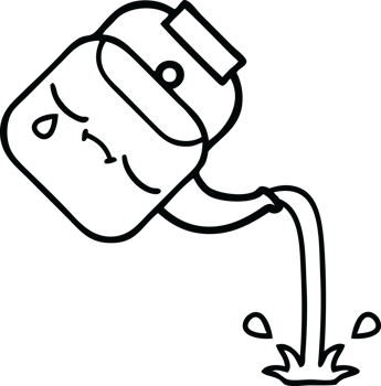 line drawing cartoon of a pouring kettle png