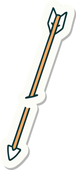 sticker of tattoo in traditional style of an arrow png