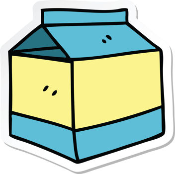 sticker of a quirky hand drawn cartoon quirky hand drawn carton of juice png