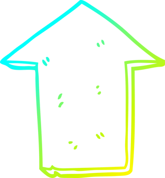 cold gradient line drawing of a cartoon pointing arrow png