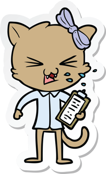 sticker of a cartoon cat png