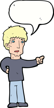 cartoon pointing man with speech bubble png