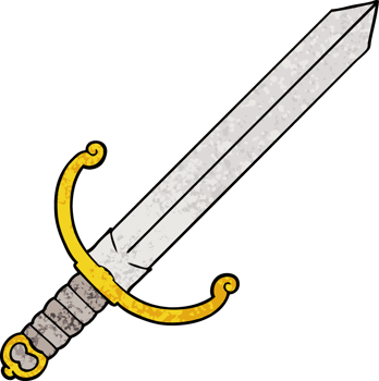 cartoon sword drawing png
