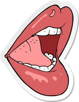 sticker of a cartoon open mouth png