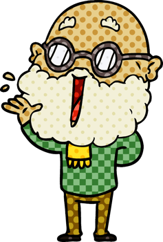 cartoon joyful man with beard png