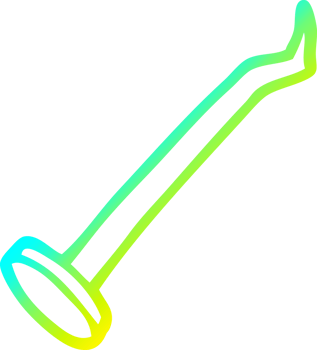 cold gradient line drawing of a cartoon nail png