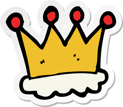 sticker of a cartoon crown symbol png