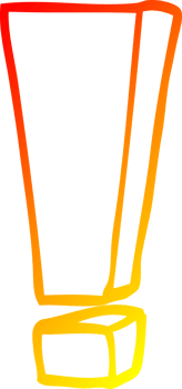 warm gradient line drawing of a cartoon exclamation mark png