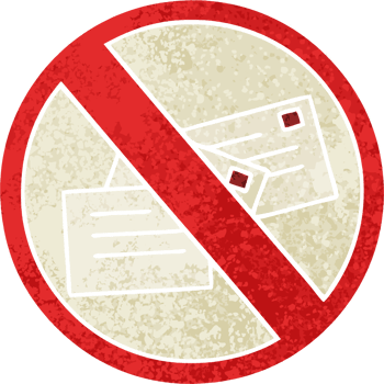 retro illustration style cartoon of a no post sign png