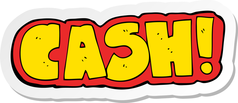 sticker of a cartoon cash symbol png
