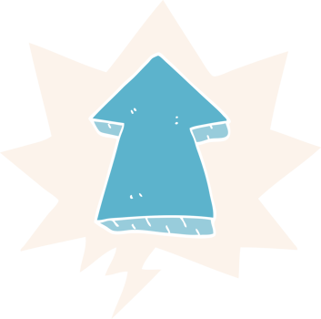 cartoon pointing arrow with speech bubble in retro style png