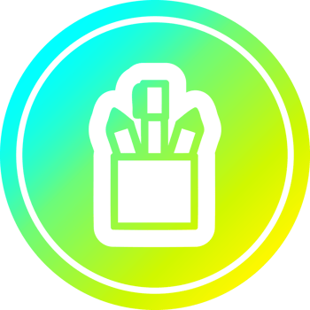 pencil pot circular icon with cool gradient finish png
