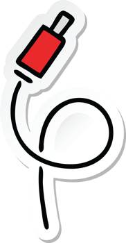 sticker of a cute cartoon audio plug png