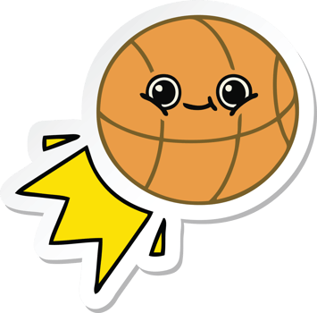 sticker of a cute cartoon basketball png