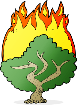 cartoon burning tree png