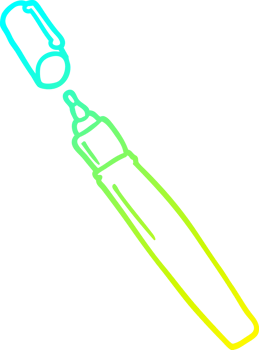 cold gradient line drawing of a cartoon permanent marker png