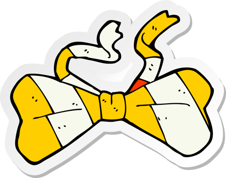 sticker of a cartoon bow tie png