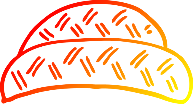 warm gradient line drawing of a cartoon hat png