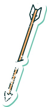 iconic distressed sticker tattoo style image of an arrow png