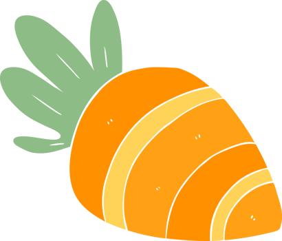 flat color style cartoon carrot png
