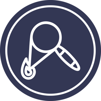 magnifying glass burning circular icon symbol png