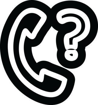 telephone handset with question mark icon symbol png
