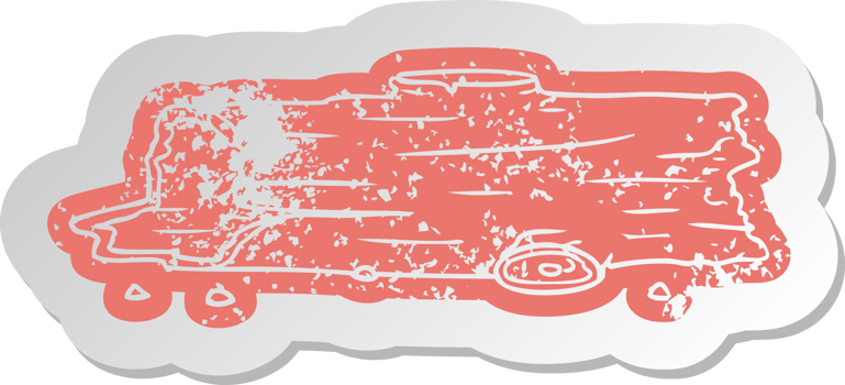 distressed old cartoon sticker of a tree log png