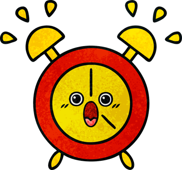 retro grunge texture cartoon of a alarm clock png