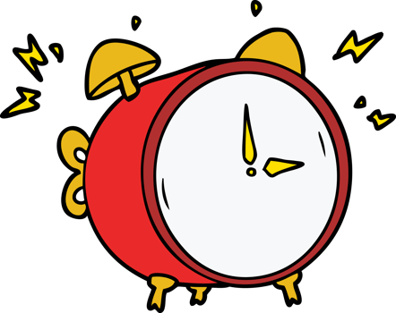 cartoon ringing alarm clock png