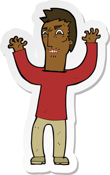 sticker of a cartoon angry man png